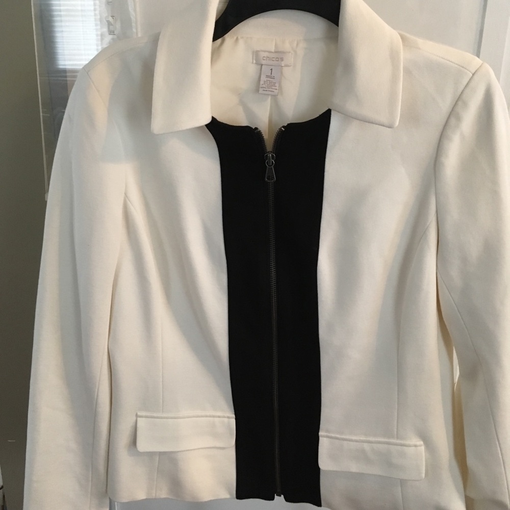 Chico’s white/black jacket 1